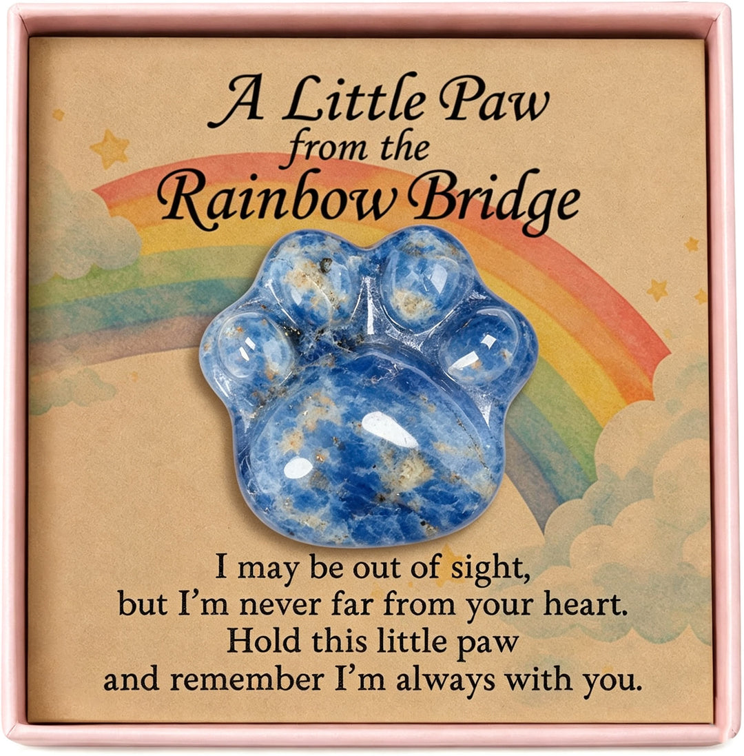 FREE Today: Healing Crystal Dog Cat Paw Memorial Gift-Rainbow Bridge Pet Loss Keepsake with Sympathy Card Bereavement Gift - Sodalite - Card Style 1 - image 28