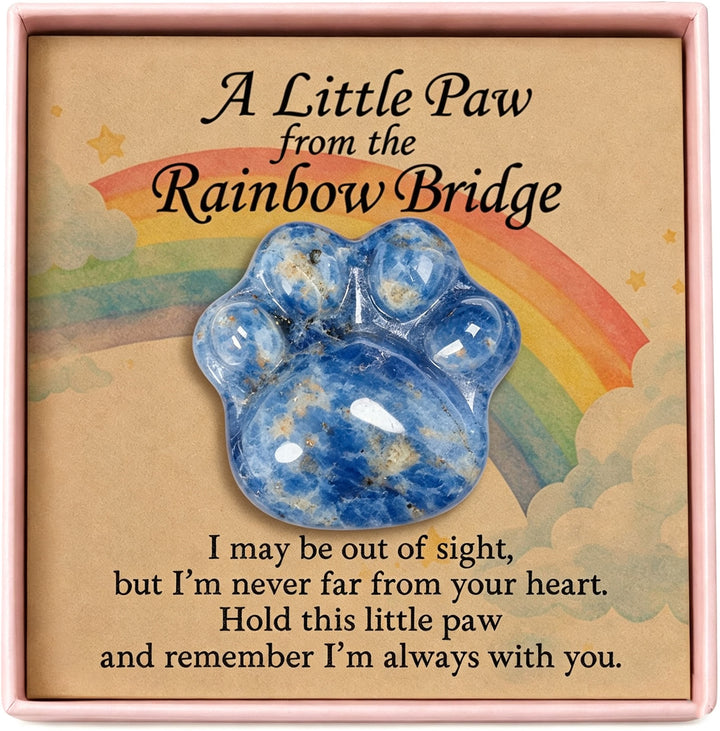 FREE Today: Healing Crystal Dog Cat Paw Memorial Gift-Rainbow Bridge Pet Loss Keepsake with Sympathy Card Bereavement Gift - Sodalite - Card Style 1 - image 28