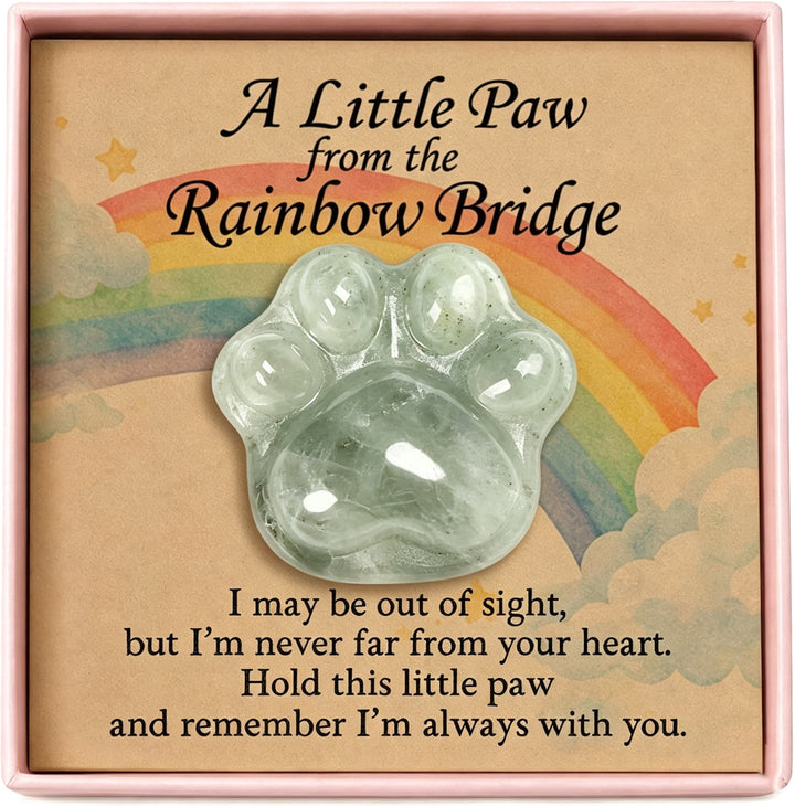 FREE Today: Healing Crystal Dog Cat Paw Memorial Gift-Rainbow Bridge Pet Loss Keepsake with Sympathy Card Bereavement Gift - Labradorite - Card Style 1 - image 19