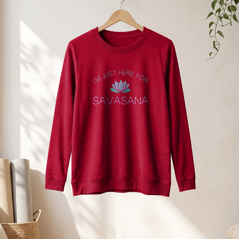Olivenorma Soft Cotton Blend I'm Just Here For Savasana Lotus Print Women's Long Sleeve Shirt - image 31