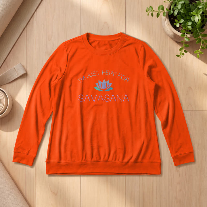 Olivenorma Soft Cotton Blend I'm Just Here For Savasana Lotus Print Women's Long Sleeve Shirt - Orange - 2XL - image 27