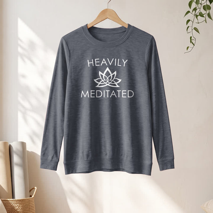 Olivenorma Soft Cotton Blend Heavily Meditated Lotus Print Women's Long Sleeve Shirt - image 13