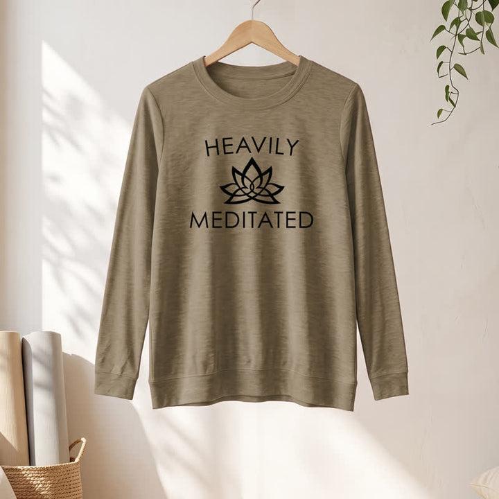Olivenorma Soft Cotton Blend Heavily Meditated Lotus Print Women's Long Sleeve Shirt - image 25