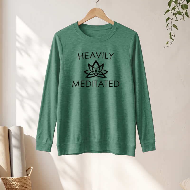 Olivenorma Soft Cotton Blend Heavily Meditated Lotus Print Women's Long Sleeve Shirt - image 22
