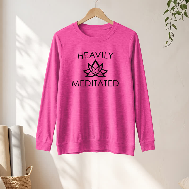 Olivenorma Soft Cotton Blend Heavily Meditated Lotus Print Women's Long Sleeve Shirt - image 19