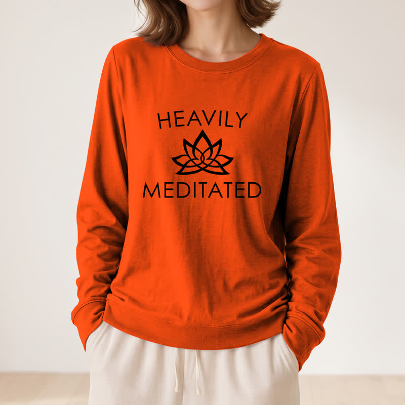 Olivenorma Soft Cotton Blend Heavily Meditated Lotus Print Women's Long Sleeve Shirt - image 29