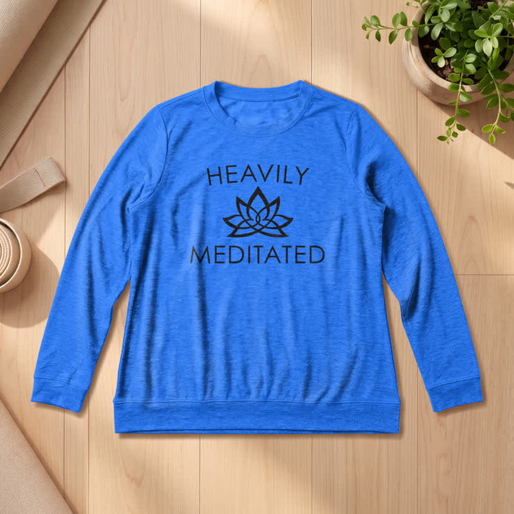 Olivenorma Soft Cotton Blend Heavily Meditated Lotus Print Women's Long Sleeve Shirt - image 16