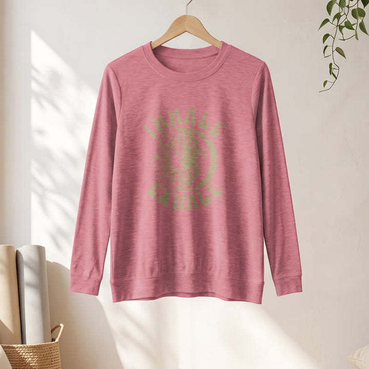 Olivenorma Soft Cotton Blend Sun Moon Inhale Exhale Print Women's Long Sleeve Shirt - image 10