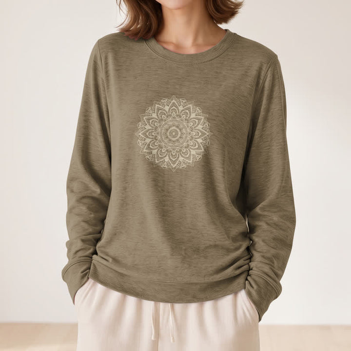 Olivenorma Soft Cotton Blend Mandala Print Women's Long Sleeve Shirt - image 29
