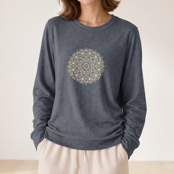 Olivenorma Soft Cotton Blend Mandala Print Women's Long Sleeve Shirt - image 17