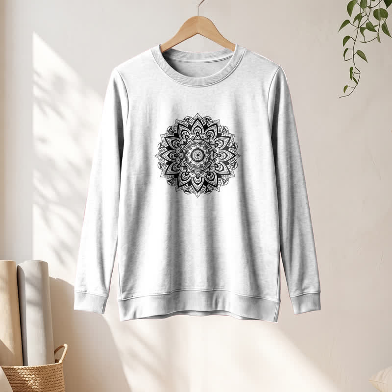 Olivenorma Soft Cotton Blend Mandala Print Women's Long Sleeve Shirt - image 4