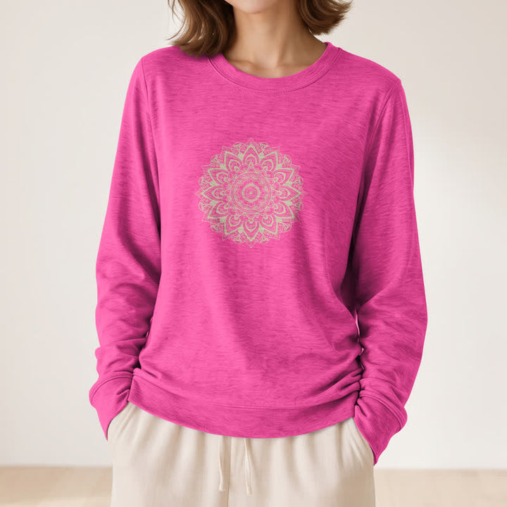 Olivenorma Soft Cotton Blend Mandala Print Women's Long Sleeve Shirt - image 23