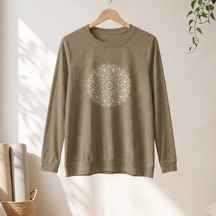 Olivenorma Soft Cotton Blend Mandala Print Women's Long Sleeve Shirt - image 28