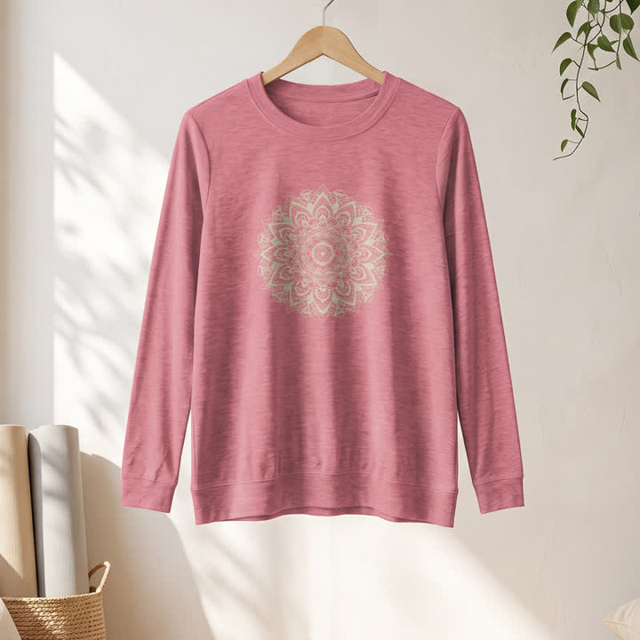 Olivenorma Soft Cotton Blend Mandala Print Women's Long Sleeve Shirt - image 10