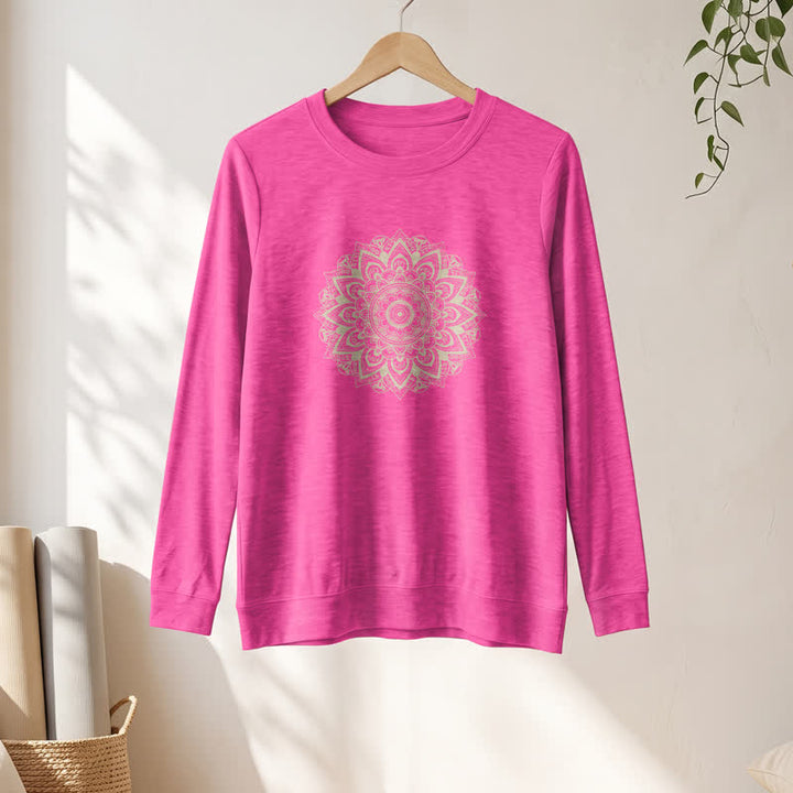 Olivenorma Soft Cotton Blend Mandala Print Women's Long Sleeve Shirt - image 22