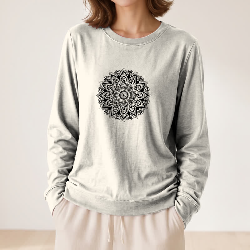 Olivenorma Soft Cotton Blend Mandala Print Women's Long Sleeve Shirt - image 14