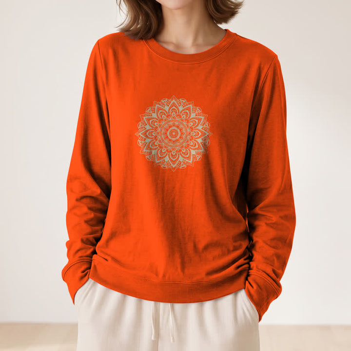 Olivenorma Soft Cotton Blend Mandala Print Women's Long Sleeve Shirt - image 32