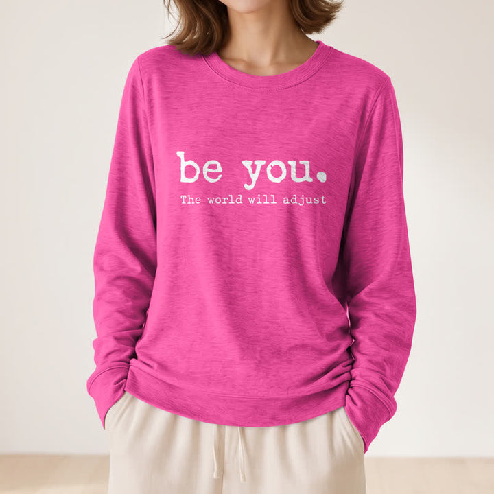 Olivenorma Soft Cotton Blend Be You Inspirational Print Women's Long Sleeve Shirt - image 23