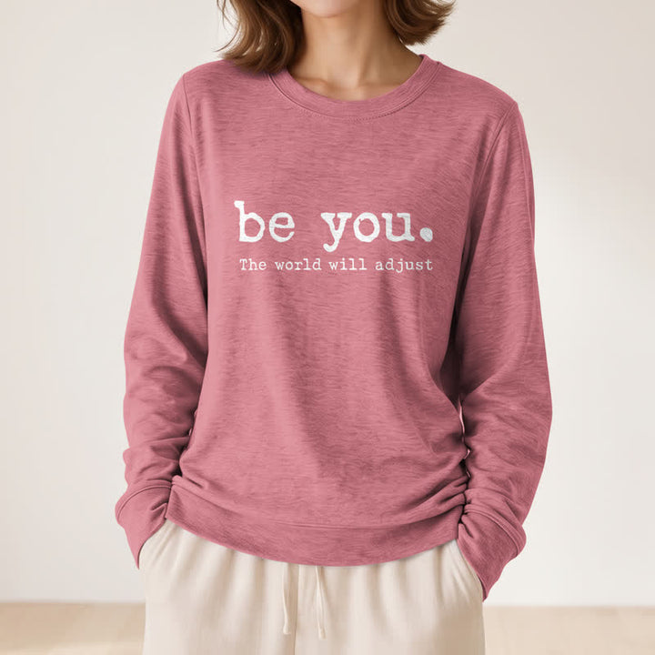 Olivenorma Soft Cotton Blend Be You Inspirational Print Women's Long Sleeve Shirt - image 11