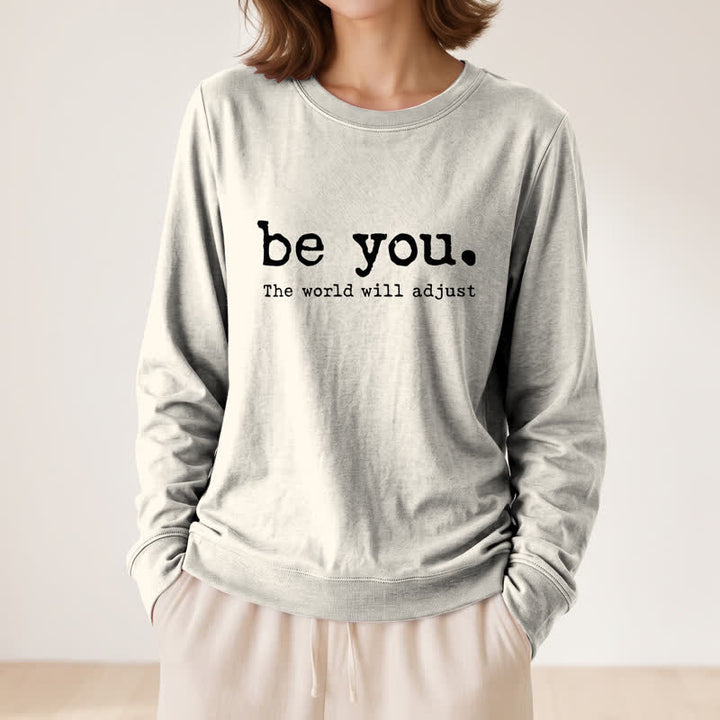 Olivenorma Soft Cotton Blend Be You Inspirational Print Women's Long Sleeve Shirt - image 14