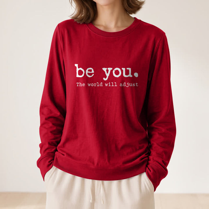 Olivenorma Soft Cotton Blend Be You Inspirational Print Women's Long Sleeve Shirt - image 32