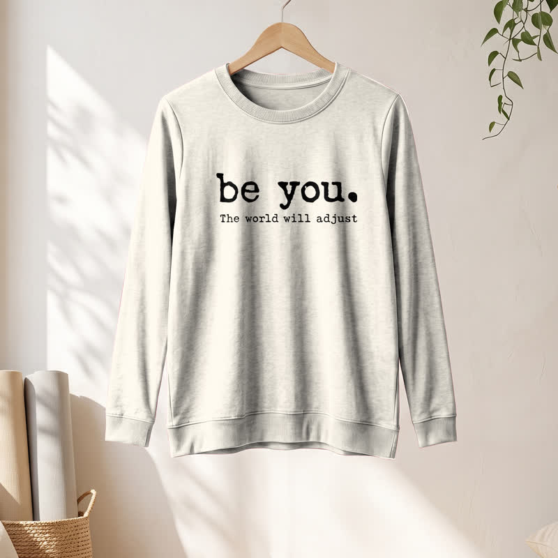 Olivenorma Soft Cotton Blend Be You Inspirational Print Women's Long Sleeve Shirt - image 13