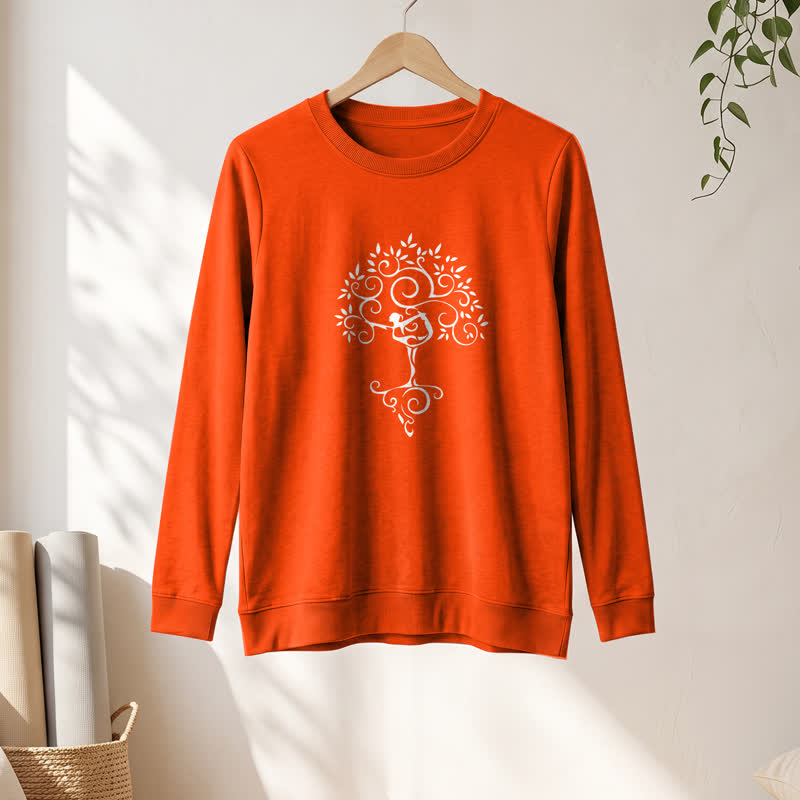 Olivenorma Soft Cotton Blend Yoga Tree Art Print Women's Long Sleeve Shirt - image 28