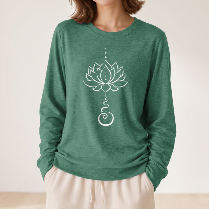 Olivenorma Soft Cotton Blend Unalome Lotus Print Women's Long Sleeve Shirt - image 23