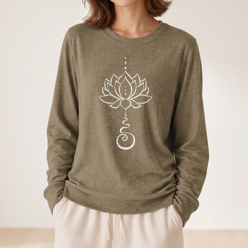 Olivenorma Soft Cotton Blend Unalome Lotus Print Women's Long Sleeve Shirt - image 26