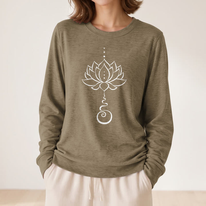 Olivenorma Soft Cotton Blend Unalome Lotus Print Women's Long Sleeve Shirt - image 26