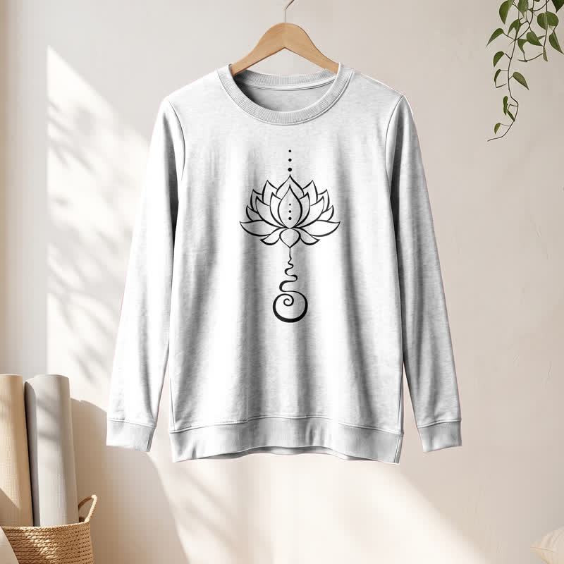 Olivenorma Soft Cotton Blend Unalome Lotus Print Women's Long Sleeve Shirt - image 4