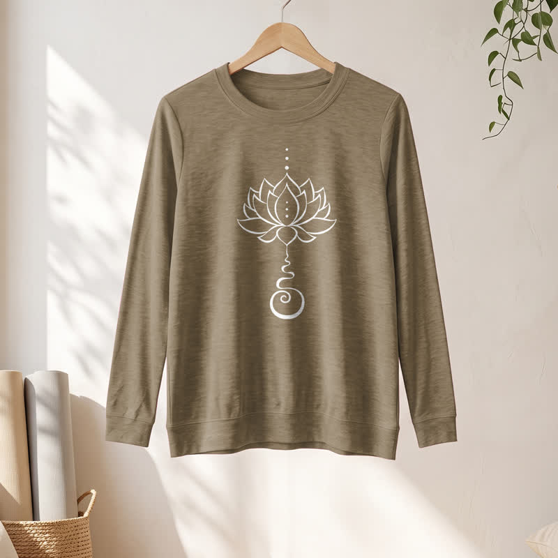 Olivenorma Soft Cotton Blend Unalome Lotus Print Women's Long Sleeve Shirt - image 25
