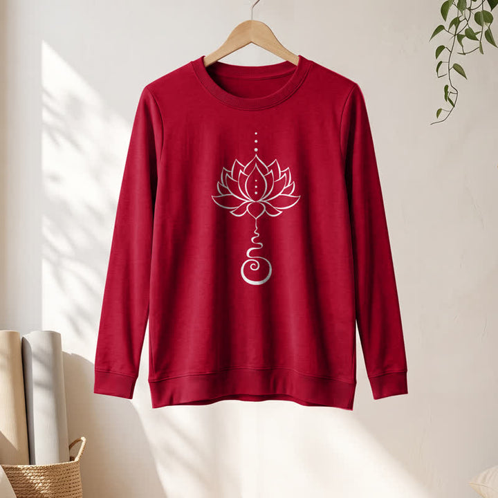 Olivenorma Soft Cotton Blend Unalome Lotus Print Women's Long Sleeve Shirt - image 31