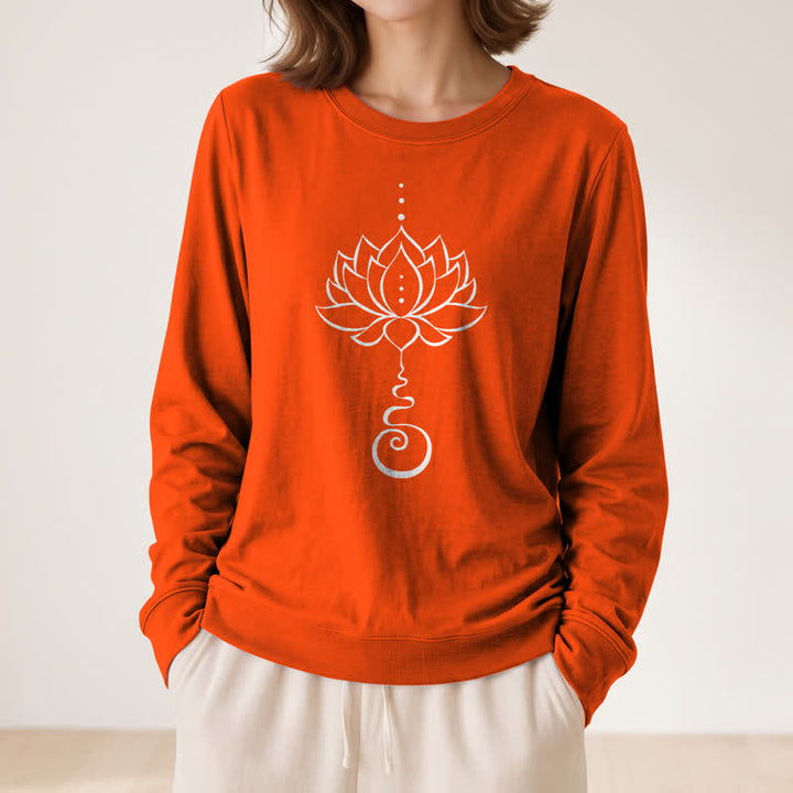 Olivenorma Soft Cotton Blend Unalome Lotus Print Women's Long Sleeve Shirt - image 29