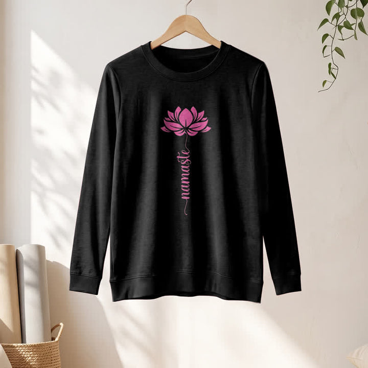 Olivenorma Soft Cotton Blend Namaste Lotus Print Women's Long Sleeve Shirt - image 7