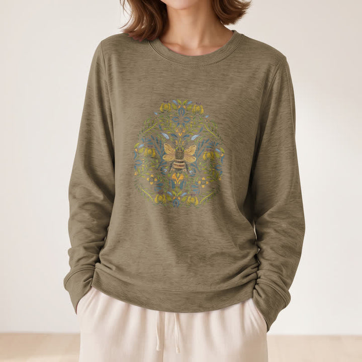 Olivenorma Soft Cotton Blend Bee Floral Print Women's Long Sleeve Shirt - image 26