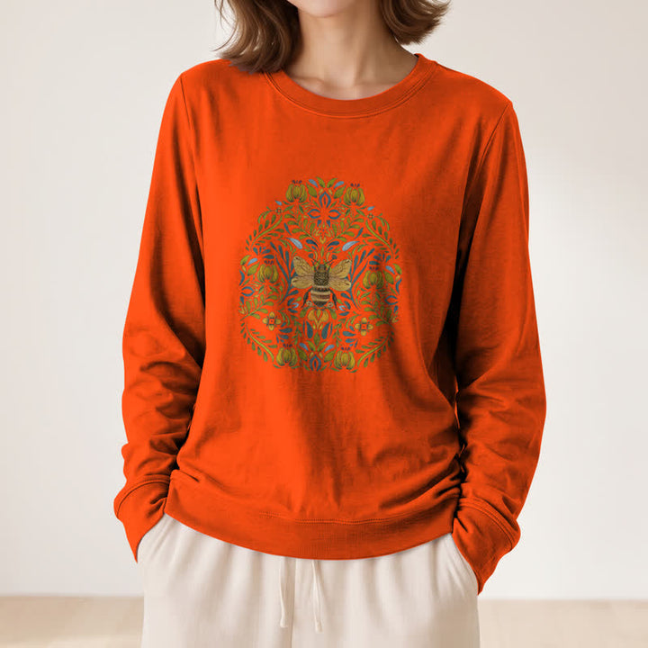 Olivenorma Soft Cotton Blend Bee Floral Print Women's Long Sleeve Shirt - image 29