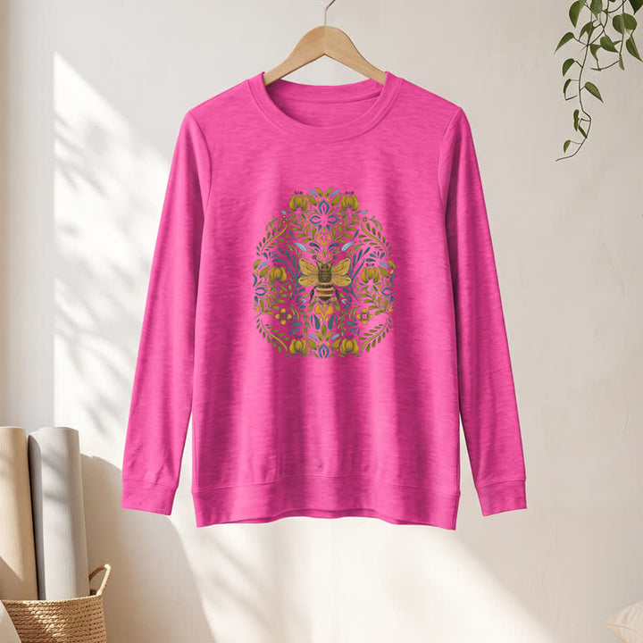 Olivenorma Soft Cotton Blend Bee Floral Print Women's Long Sleeve Shirt - image 19
