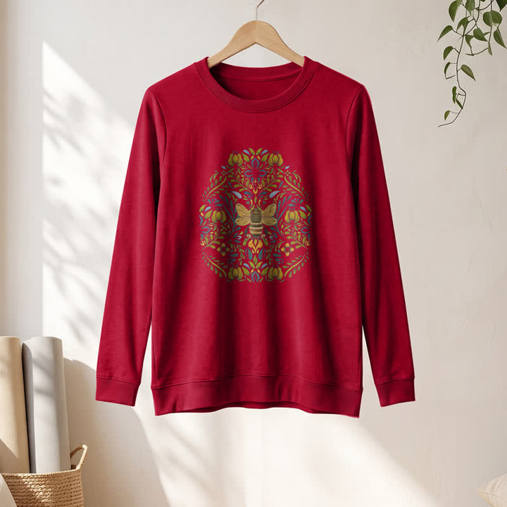 Olivenorma Soft Cotton Blend Bee Floral Print Women's Long Sleeve Shirt - image 31