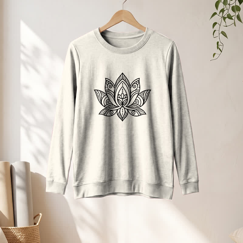 Olivenorma Soft Cotton Blend Mandala Lotus Print Women's Long Sleeve Shirt - image 13