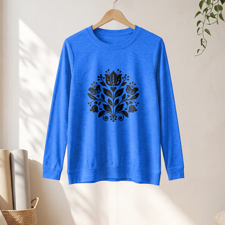 Olivenorma Soft Cotton Blend Folk Floral Print Women's Long Sleeve Shirt - image 16