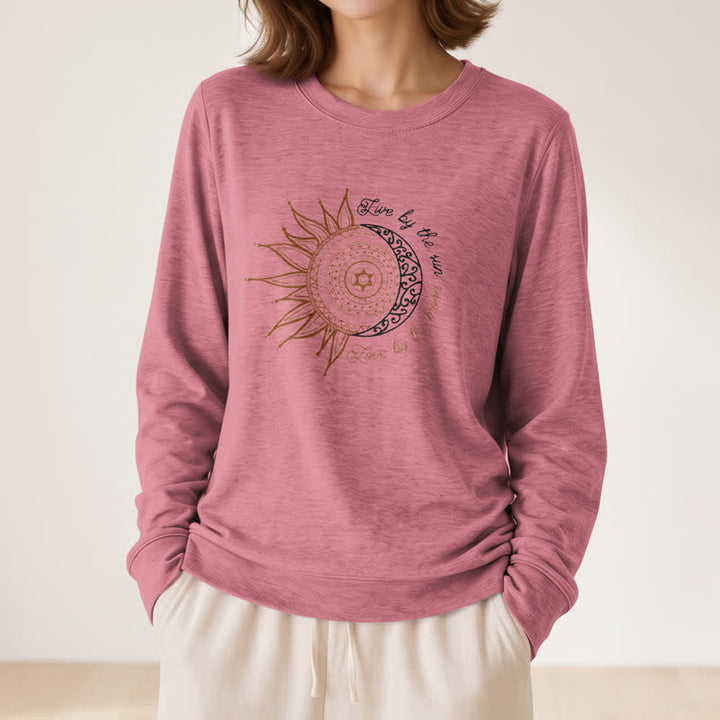 Olivenorma Soft Cotton Blend Sun Moon Mandala Print Women's Long Sleeve Shirt - image 11