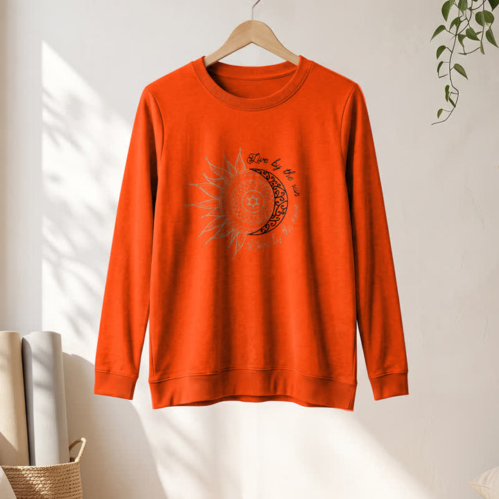Olivenorma Soft Cotton Blend Sun Moon Mandala Print Women's Long Sleeve Shirt - image 28