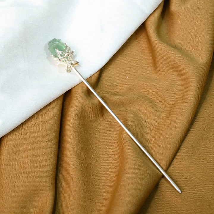 FREE Today: Natural Fluorite Crystal Hair Wand for Manifestation Hairpin - Green Fluorite - image 1