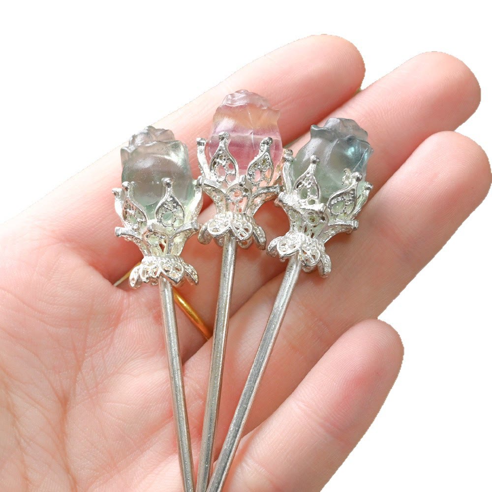 FREE Today: Natural Fluorite Crystal Hair Wand for Manifestation Hairpin - image 4
