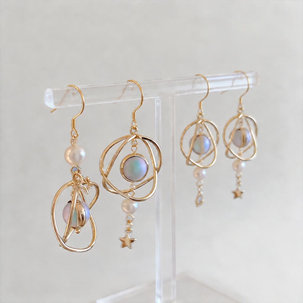 FREE Today: Celestial Planet Universe Asymmetric Solar System Planet Earrings - image 6
