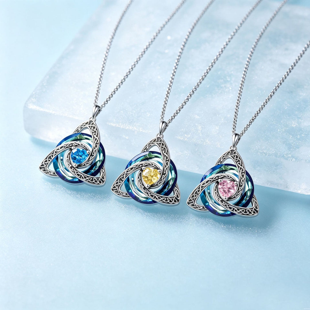 FREE Today: Triquetra Pendant Guardian Amulet Celtic Birthstone Necklace Witchy Jewelry - image 18