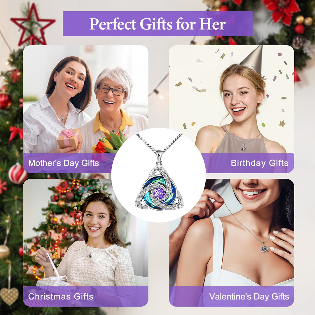 FREE Today: Triquetra Pendant Guardian Amulet Celtic Birthstone Necklace Witchy Jewelry - image 16