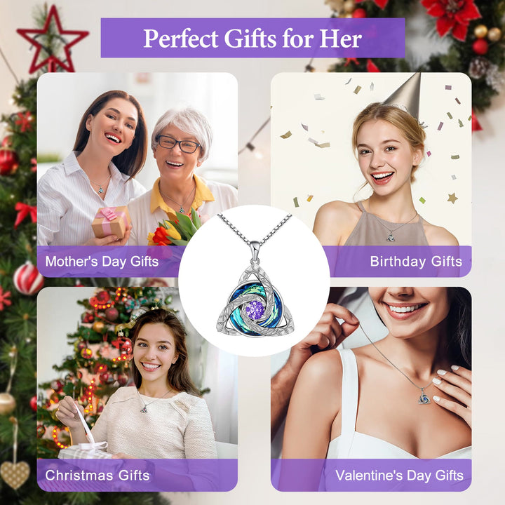 FREE Today: Triquetra Pendant Guardian Amulet Celtic Birthstone Necklace Witchy Jewelry - image 16