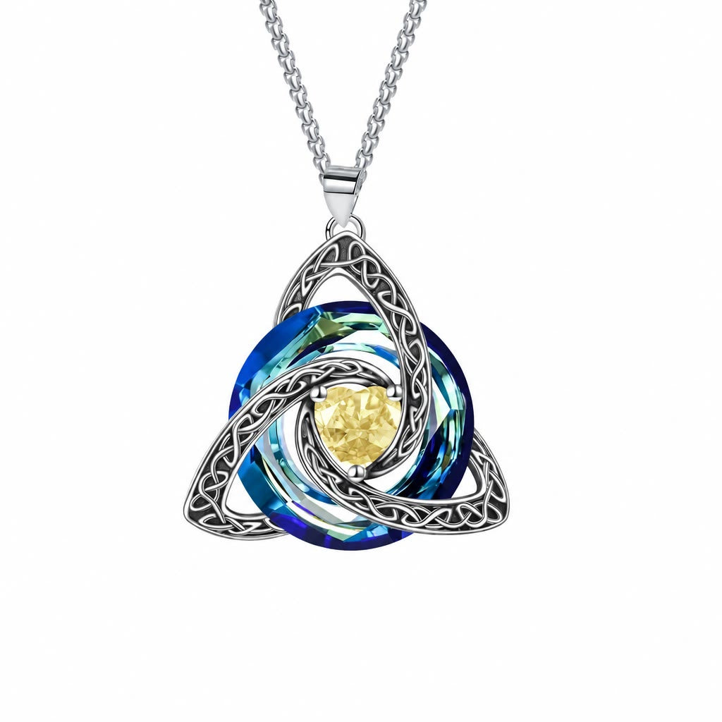 FREE Today: Triquetra Pendant Guardian Amulet Celtic Birthstone Necklace Witchy Jewelry - Necklace - November - image 11